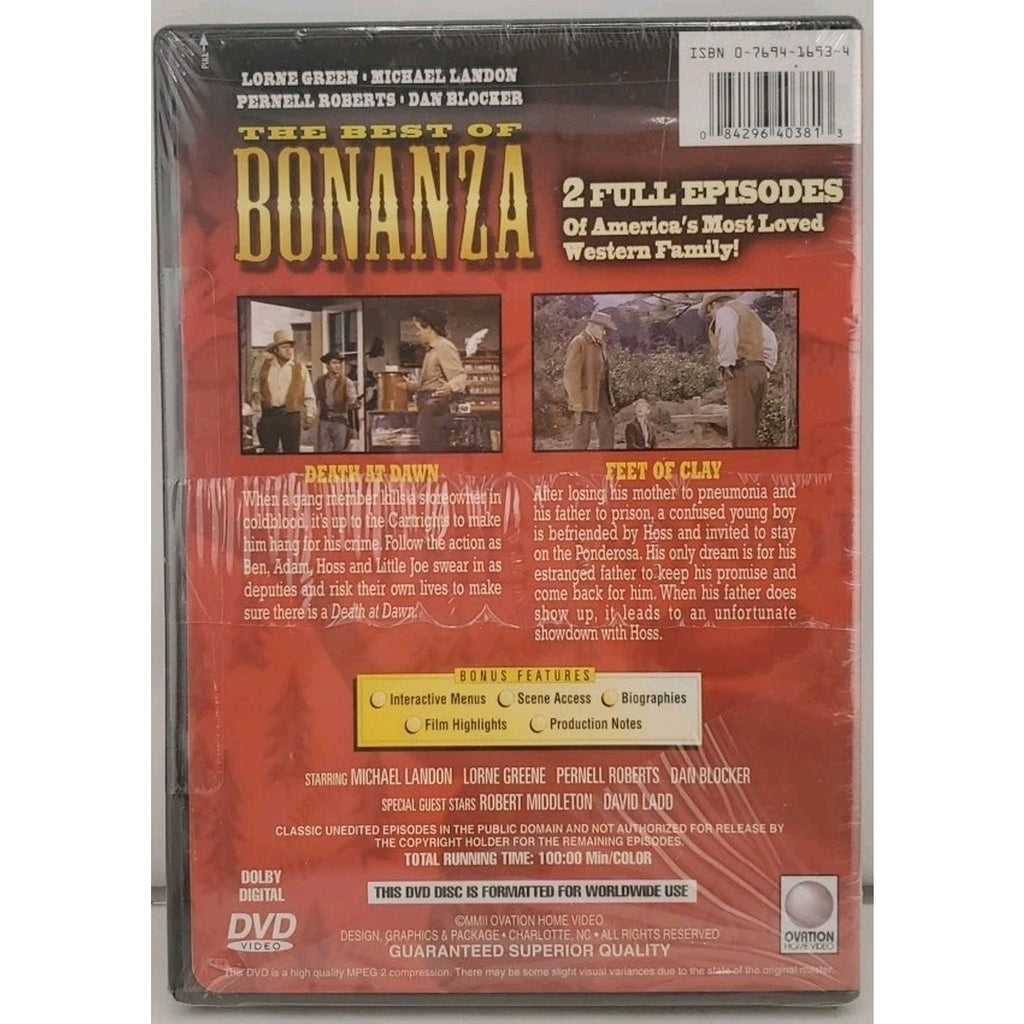 The Best of Bonanza - Death at Dawn & Feet of Clay (DVD) *Brand New*