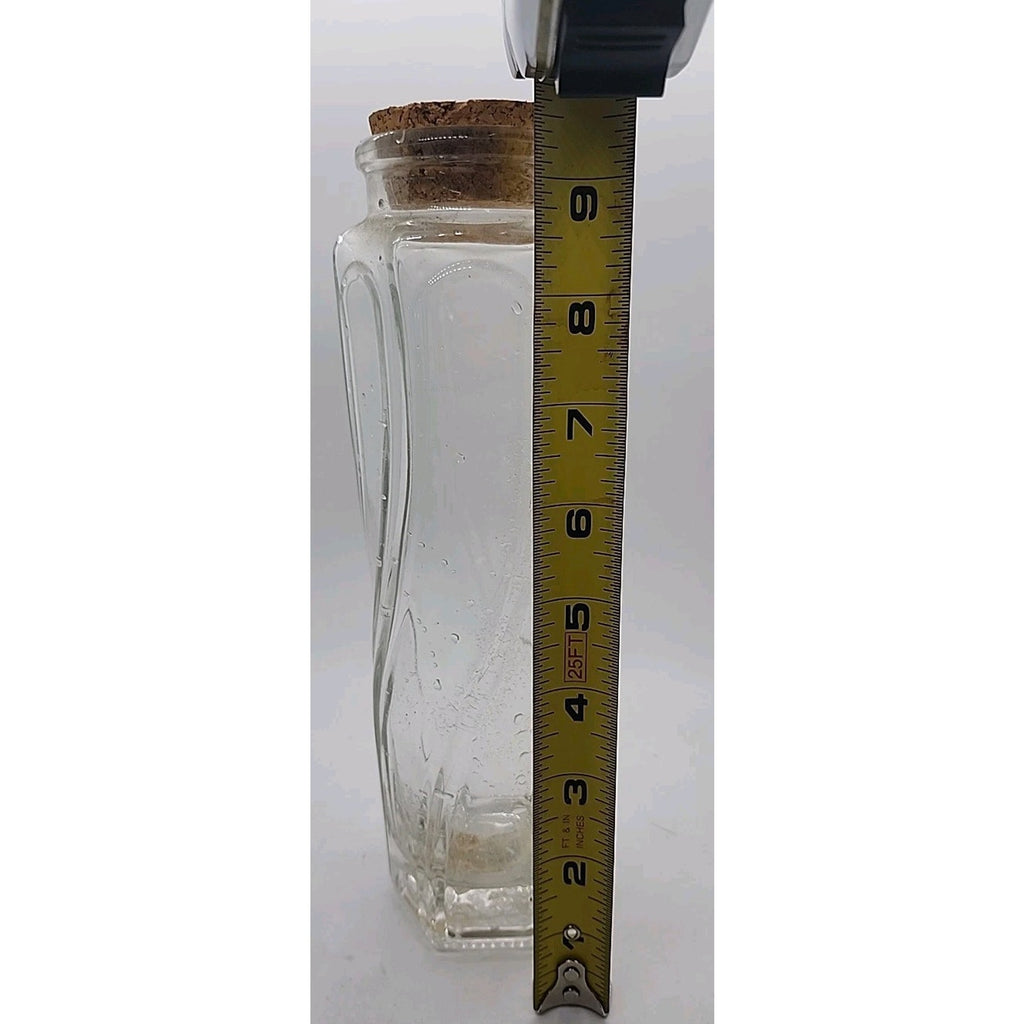 9" Swirl Design Glass Container With Cork