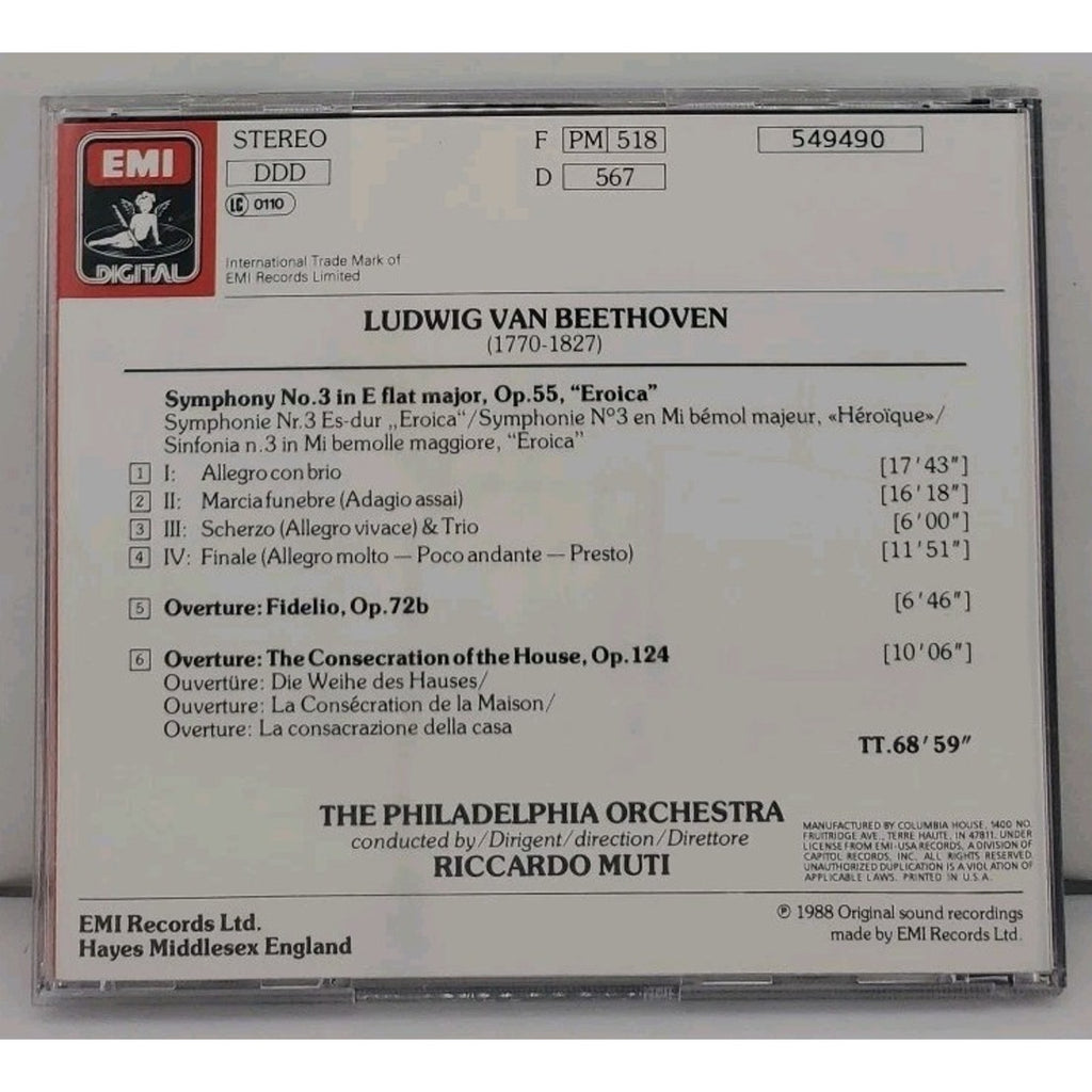 Beethoven, The Philadelphia Orchestra, Riccardo Muti – Symphonie No. 3 CD BMG