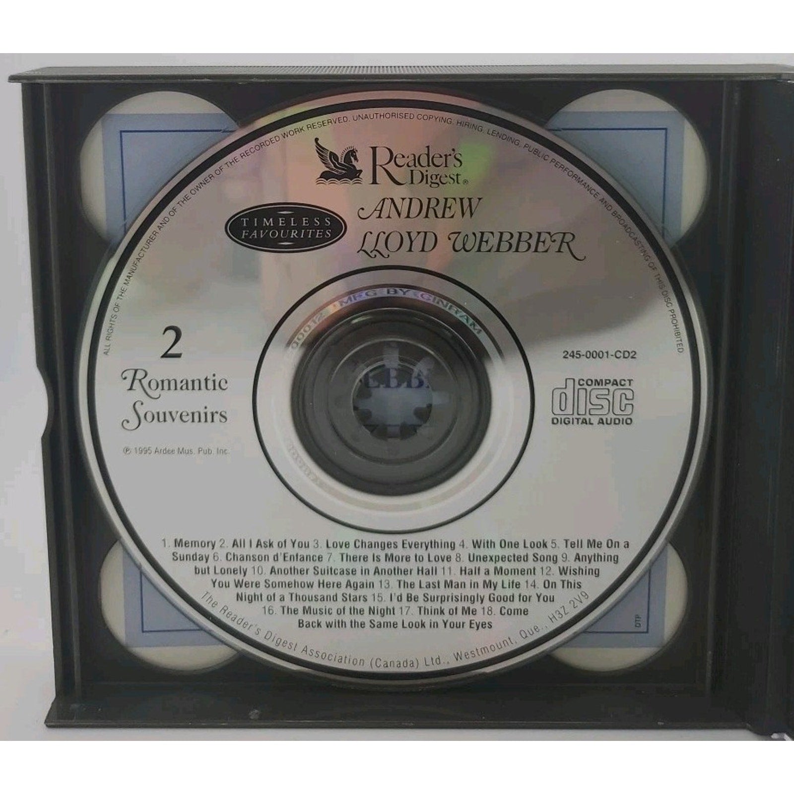 Andrew Lloyd Webber Timeless Favorites Reader's Digest 3-CD