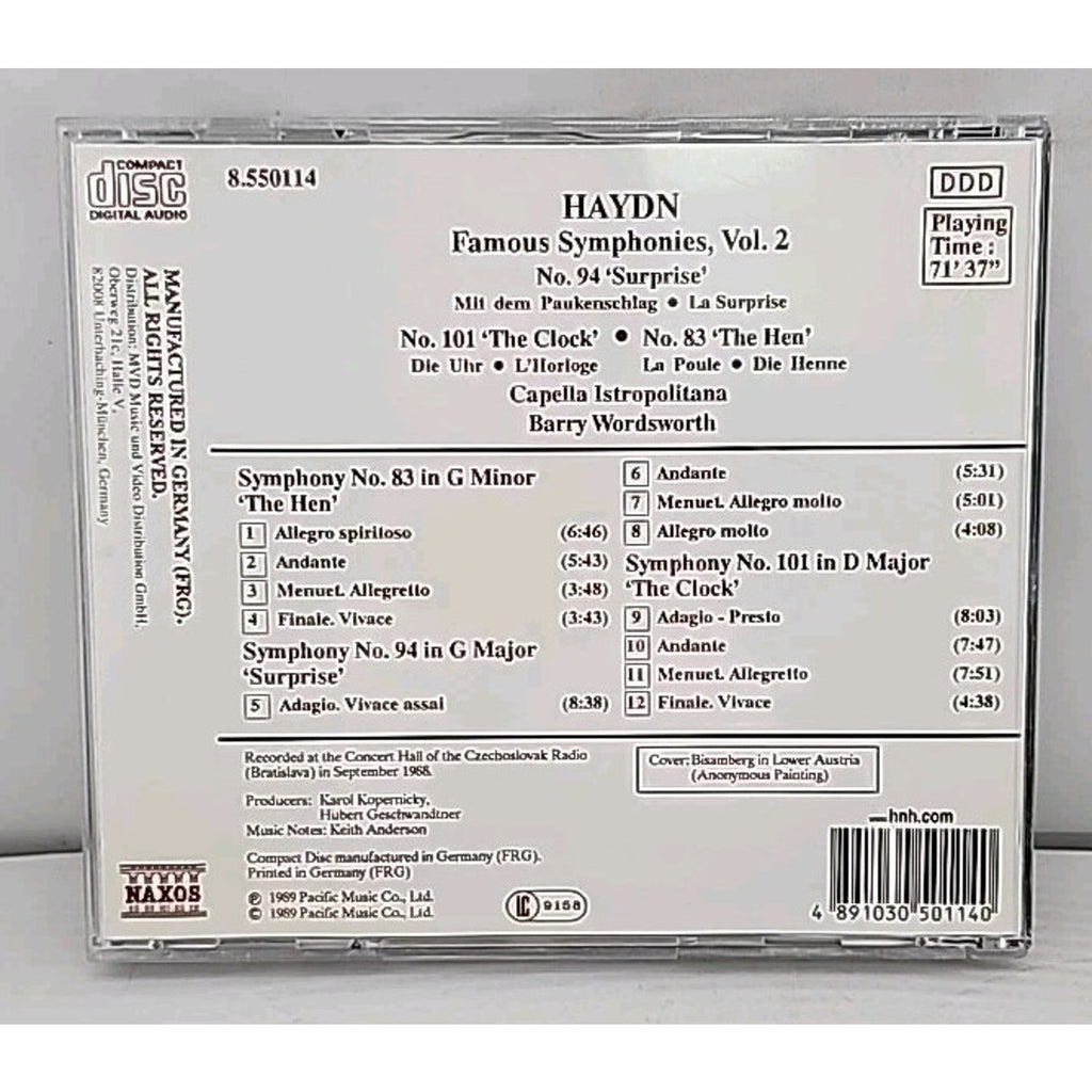 Haydn Famous Symphonies Vol. 2 CD Naxos Barry Wordsworth