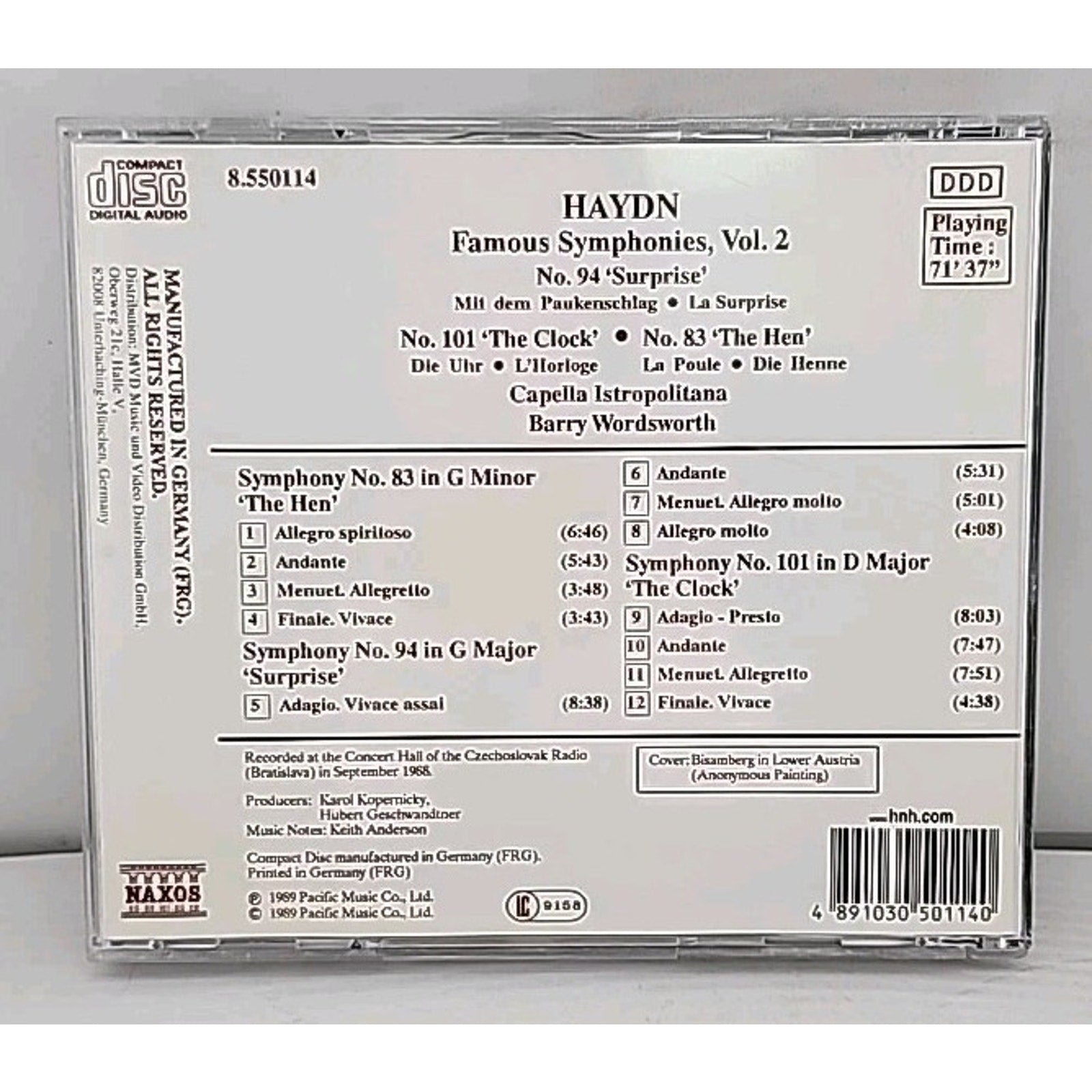 Haydn Famous Symphonies Vol. 2 CD Naxos Barry Wordsworth