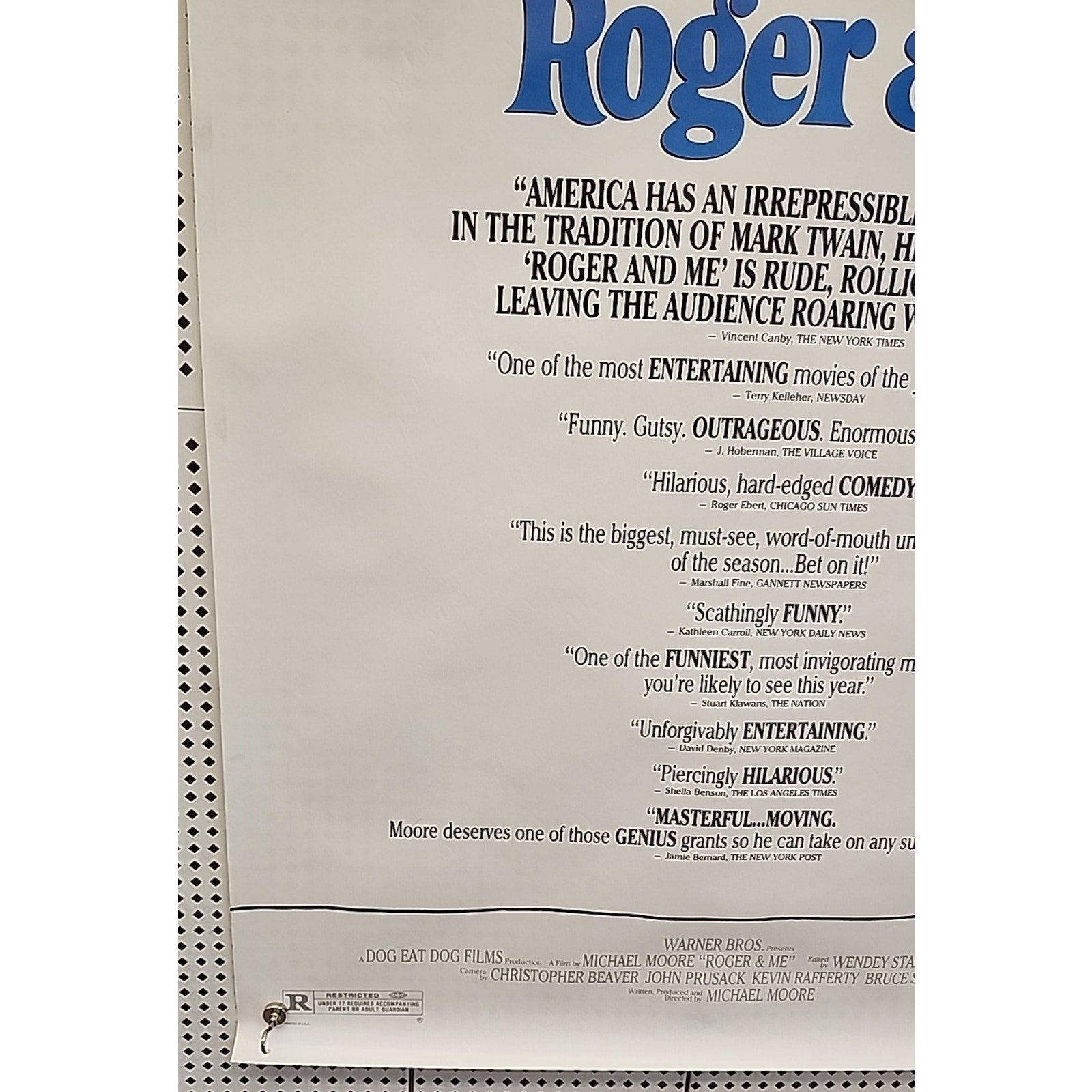 Roger And Me Original Theatrical Movie Poster Michael Moore 40x27
