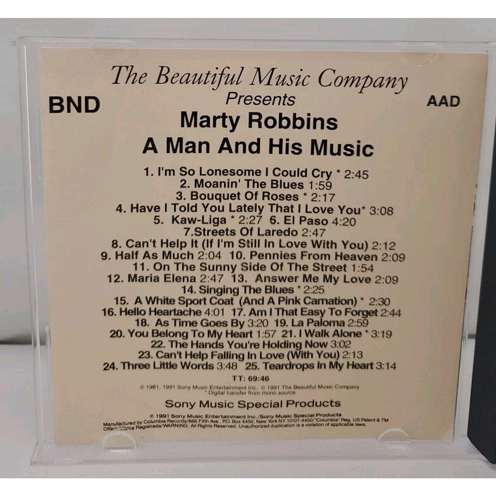 A Man and His Music! by Marty Robbins CD 1991