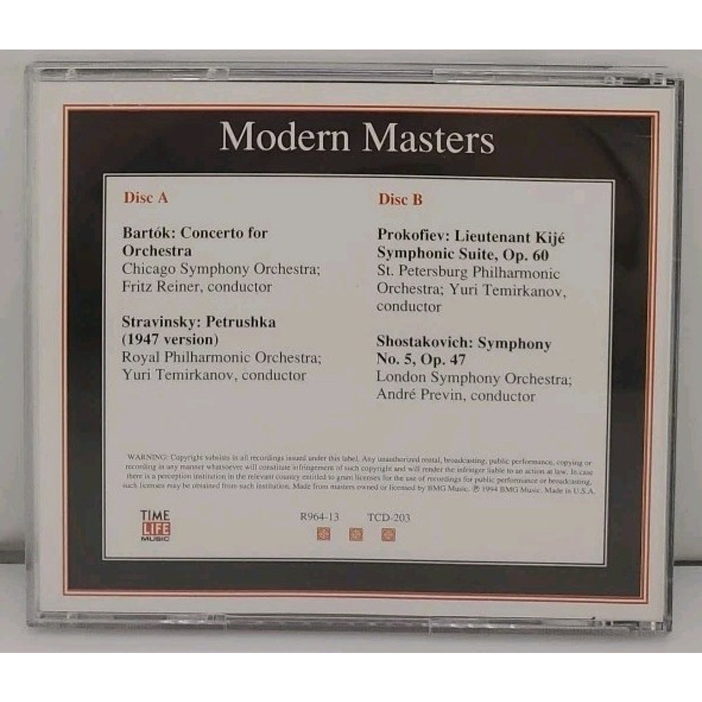 Modern Masters (CD, 1994, 2 Discs, Time Life Music) Classical Favorites