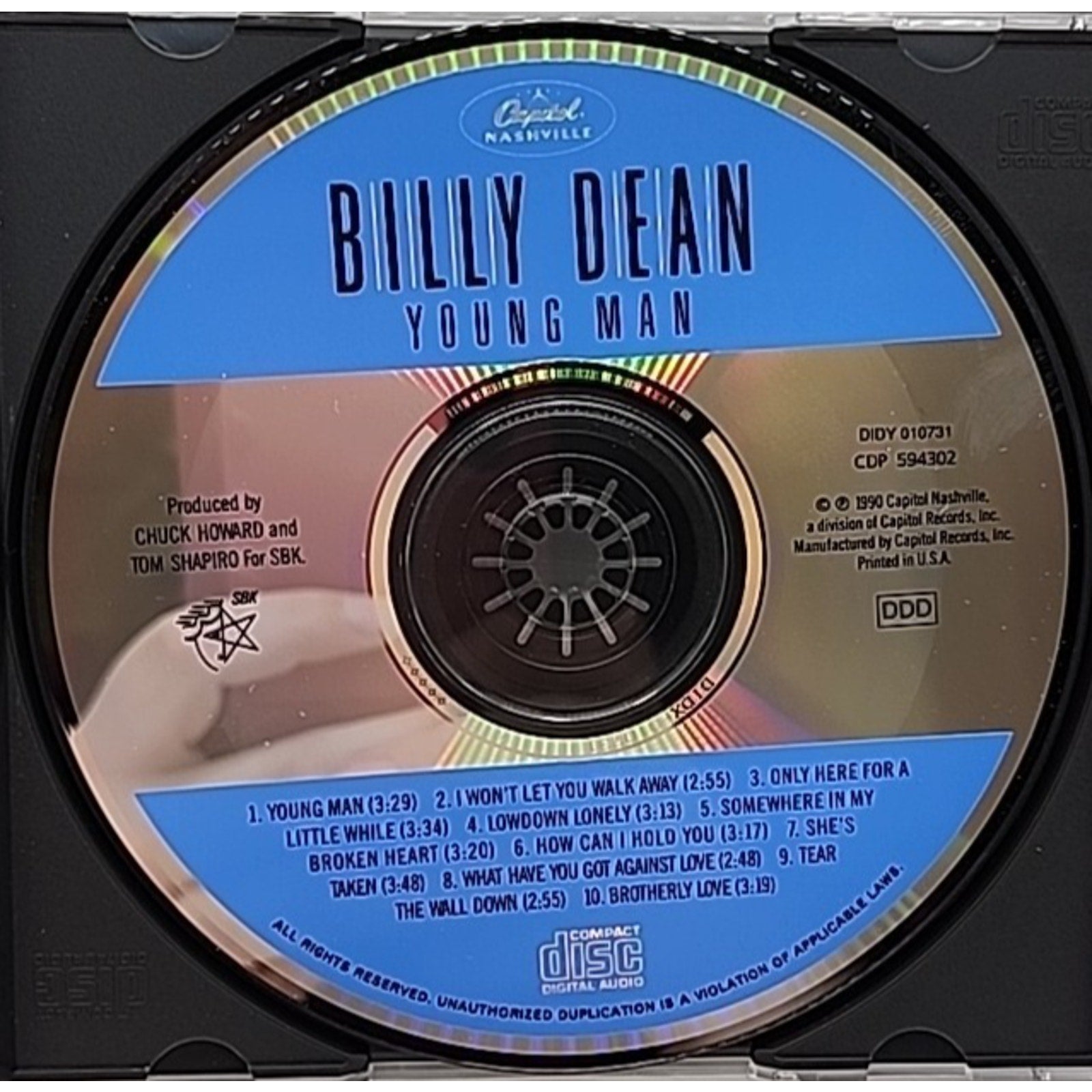 Billy Dean - Young Man CD *MISSING BACK COVER*