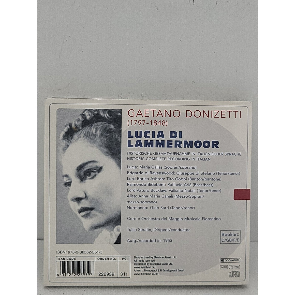 Lucia Di Lammermoor by Donizetti / Callas / Maggio Musicale / Serafin (CD, 2009)