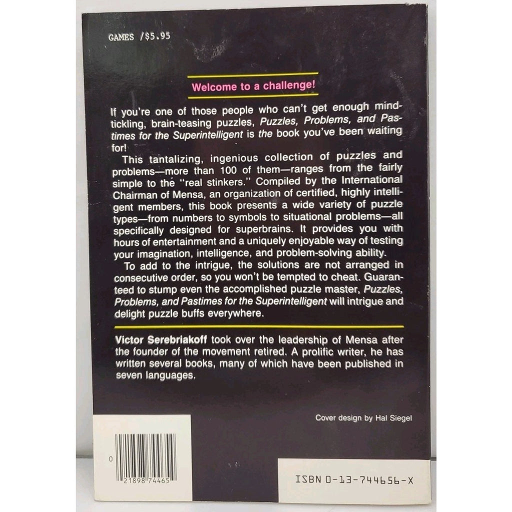 Puzzles, Problems, And Pastimes For The Superintelligent By Victor Serebriakoff