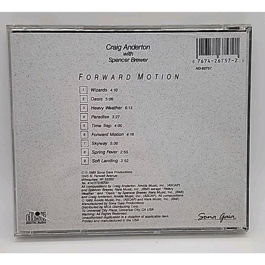 Forward Motion by Craig Anderton (CD, Sona Gaia)