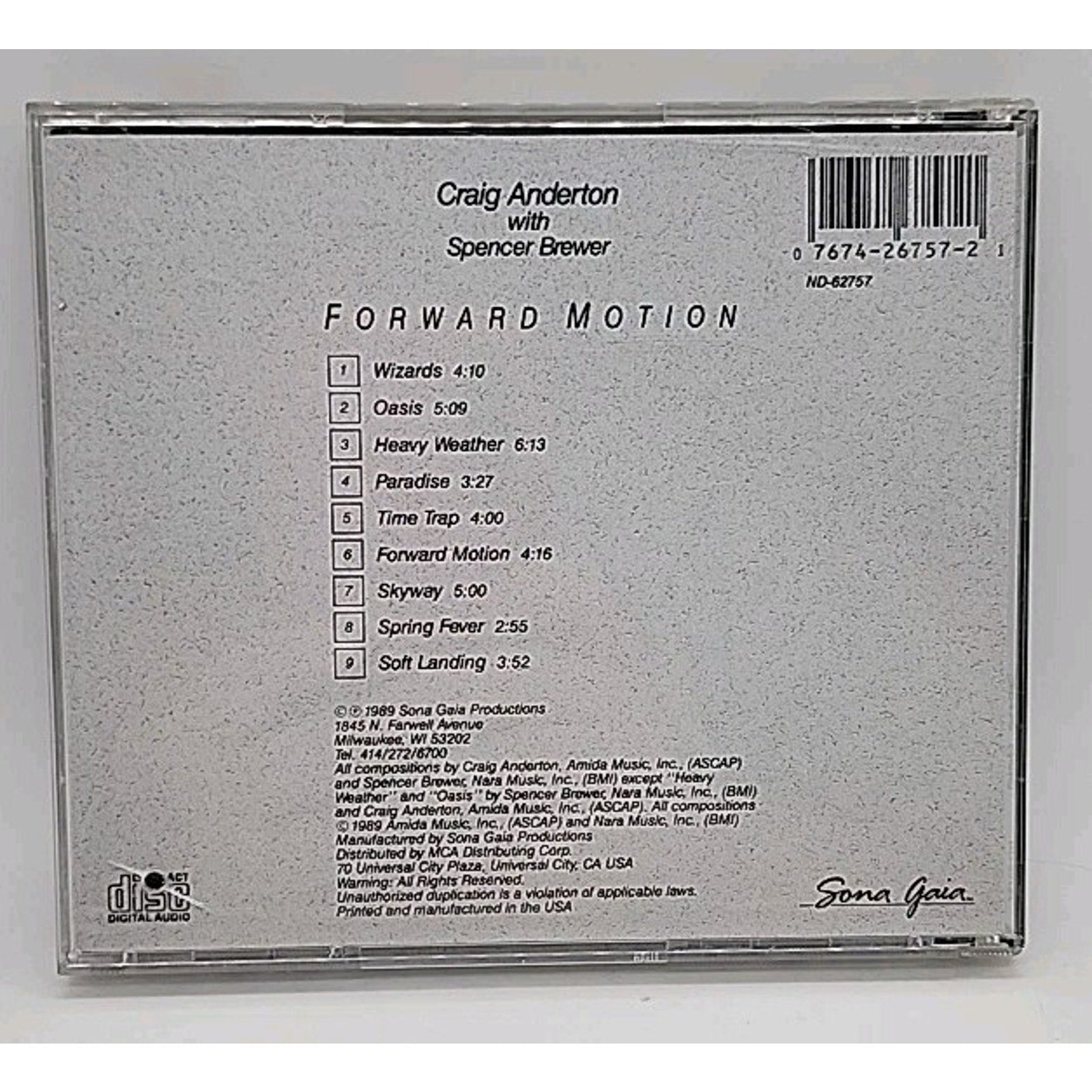 Forward Motion by Craig Anderton (CD, Sona Gaia)