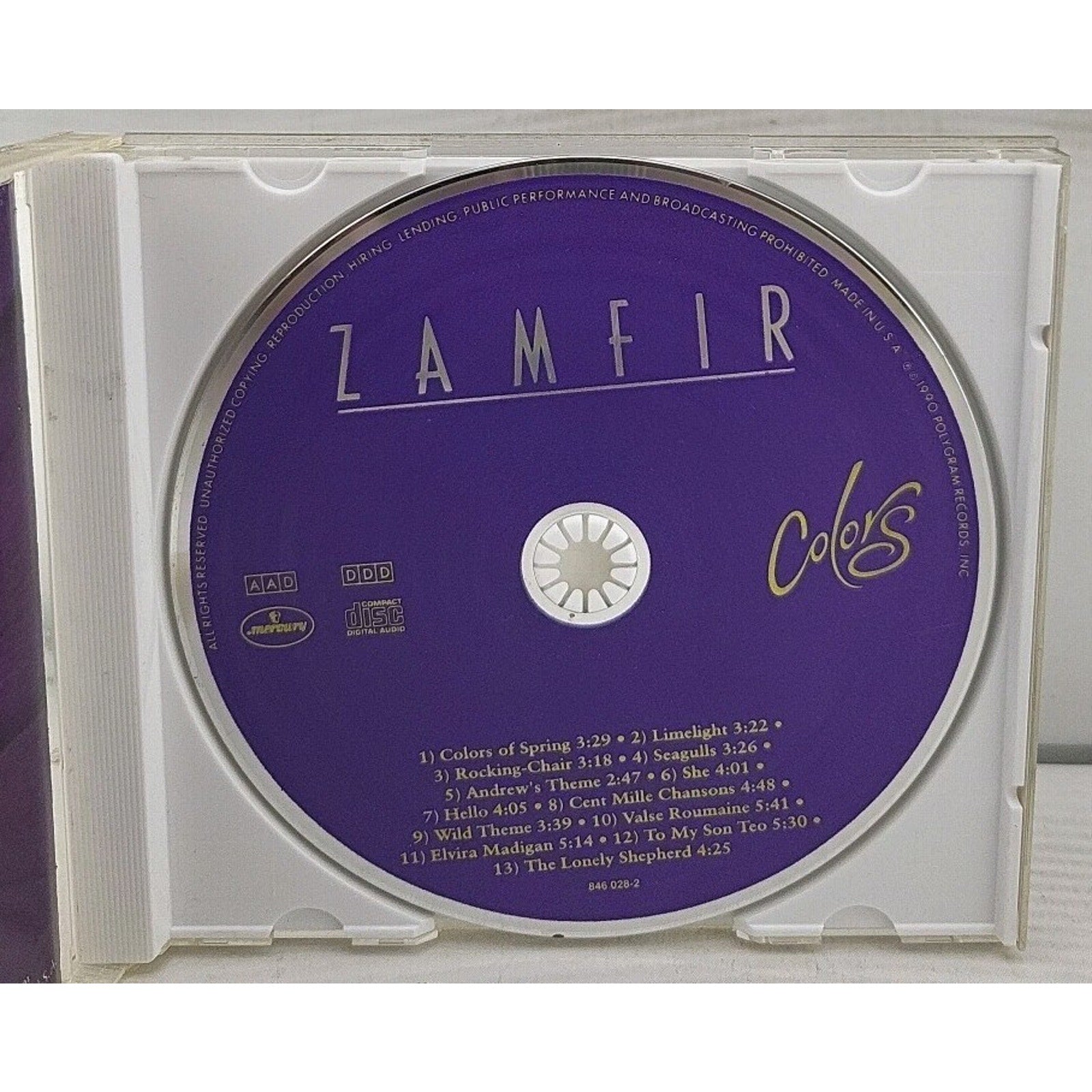 Colors by Gheorghe Zamfir (Pan Flute) (CD, May-1990, Philips)