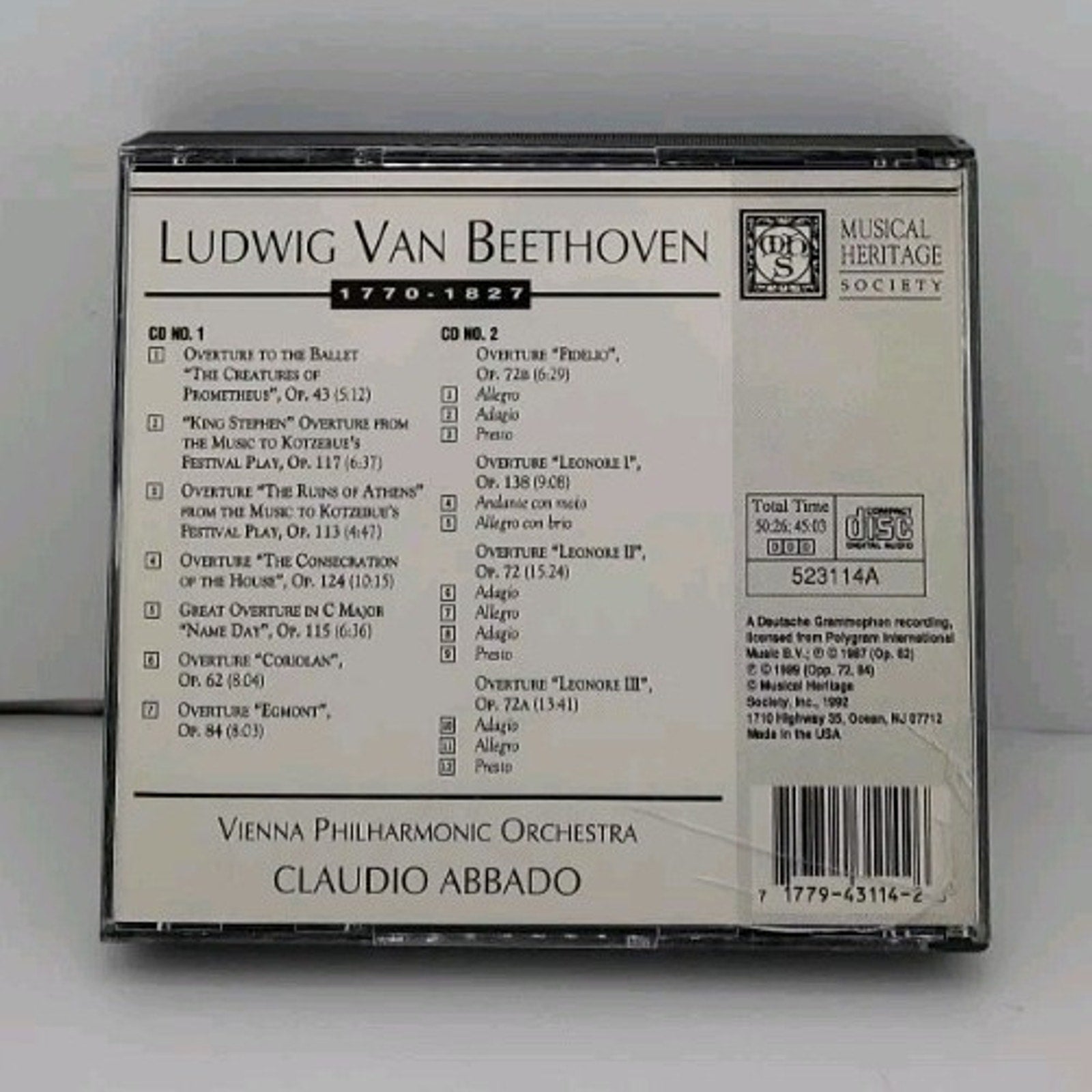 Beethoven: The Overtures CD Vienna Harmonic Orchestra 2 Disc Set Classical Music