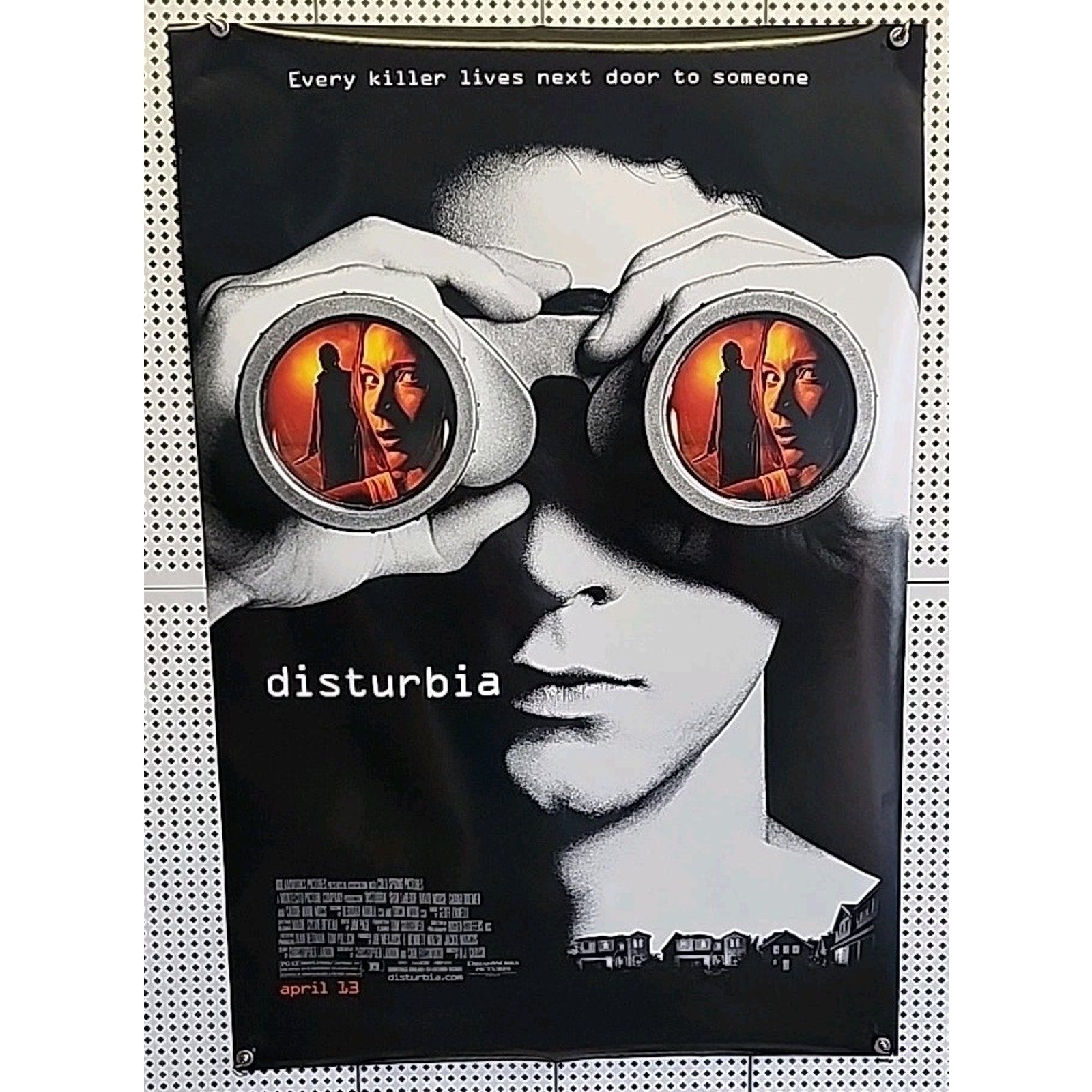 2007 Disturbia Movie Poster Shia LaBeouf Promo Thriller Mystery 40x27