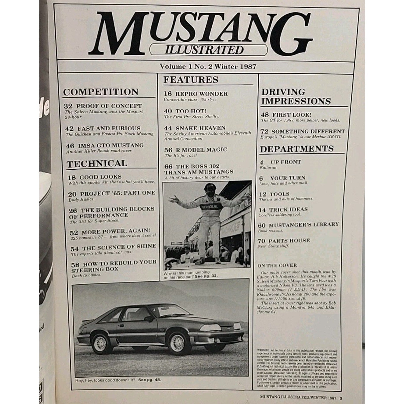 Mustang Illustrated Magazine Volume 1 No. 2 Winter 1987