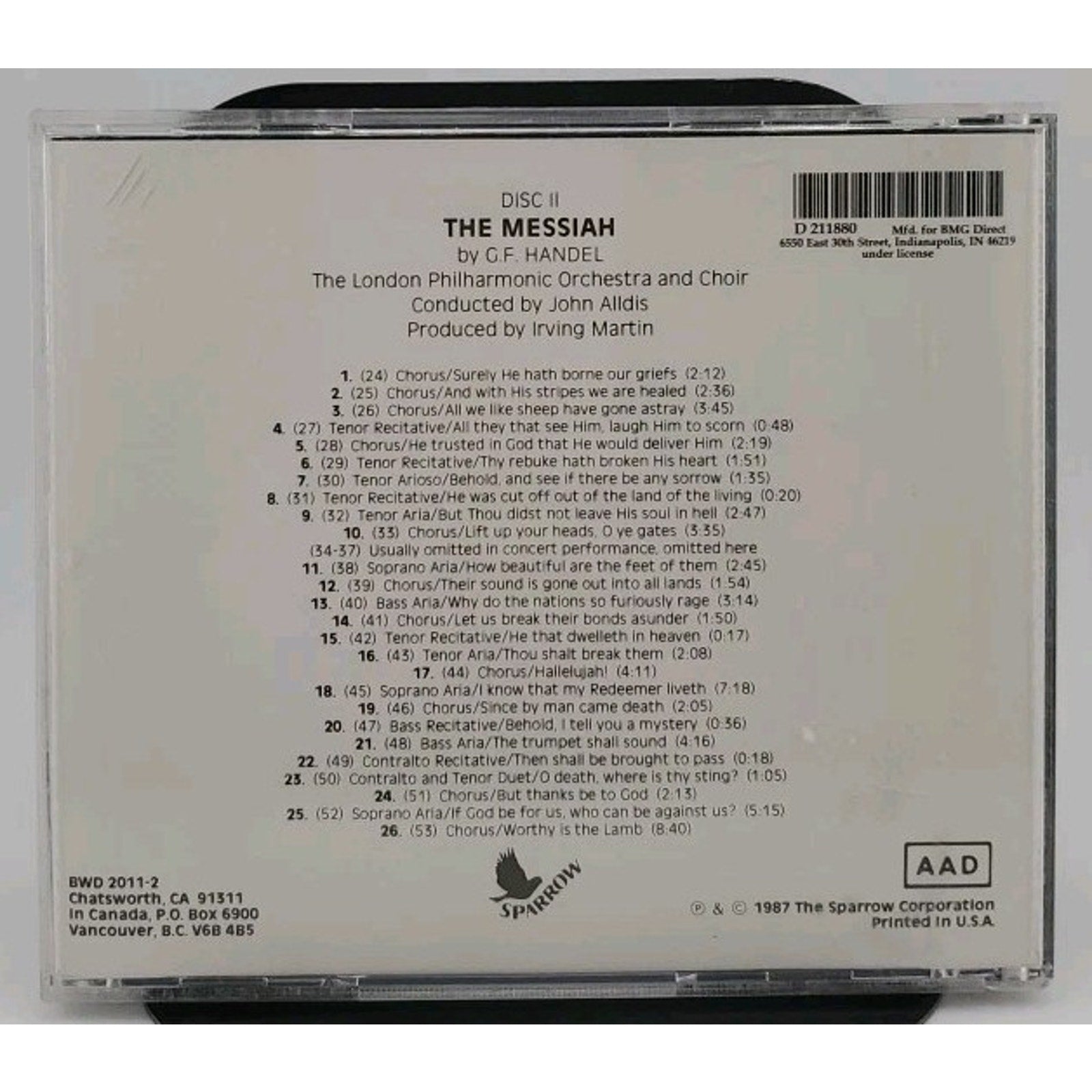 The Messiah: George Frederick Handel, Disc II (CD)