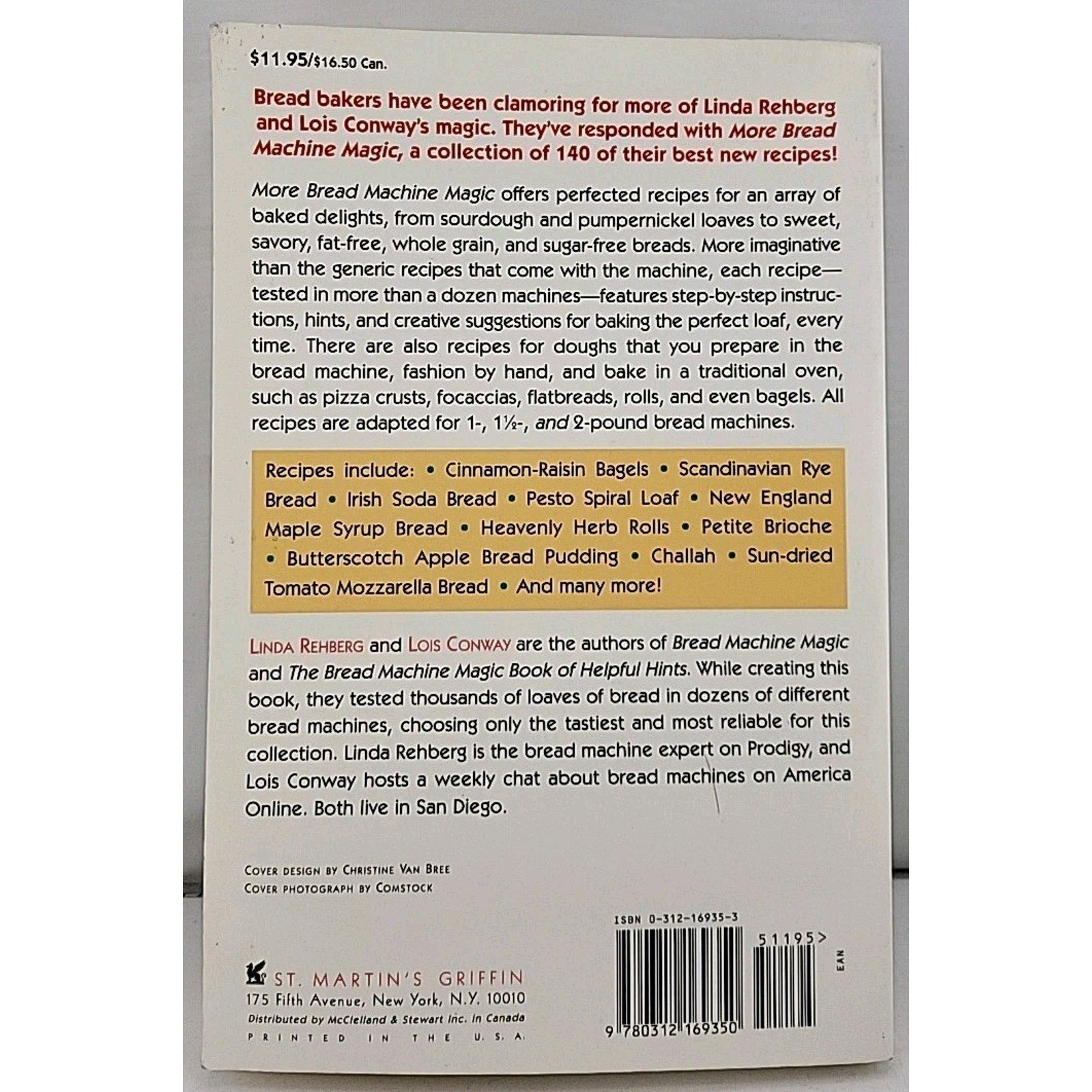 More Bread Machine Magic by Linda Rehberg and Lois Conway (1997, Trade...
