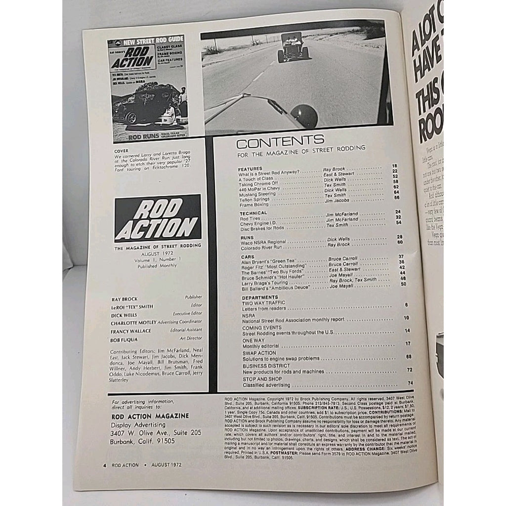Rod Action Magazine - August 1972 - Volume 1 Number 1
