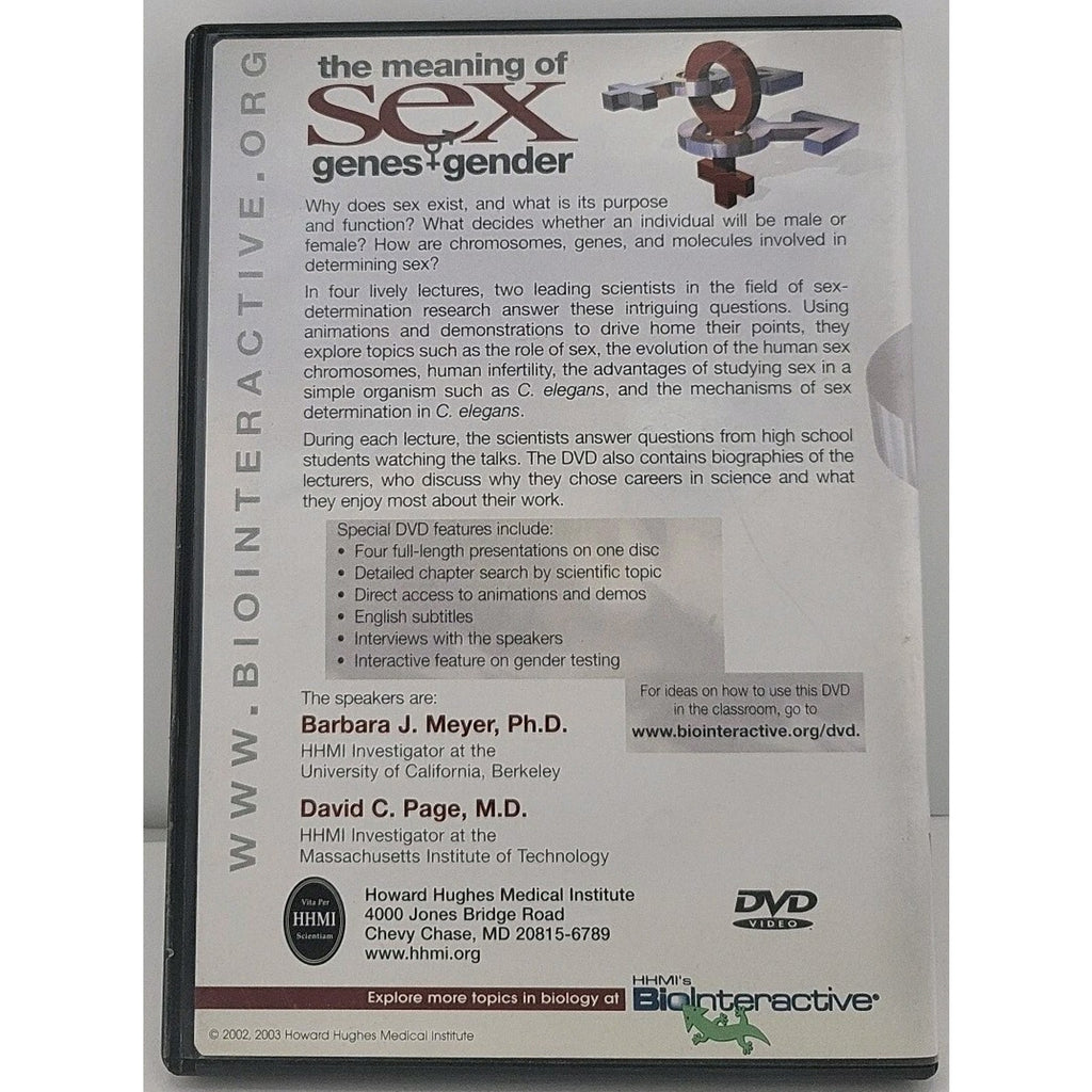 The Meaning of Sex Genes Gender: Sex Determination (DVD, 2003)