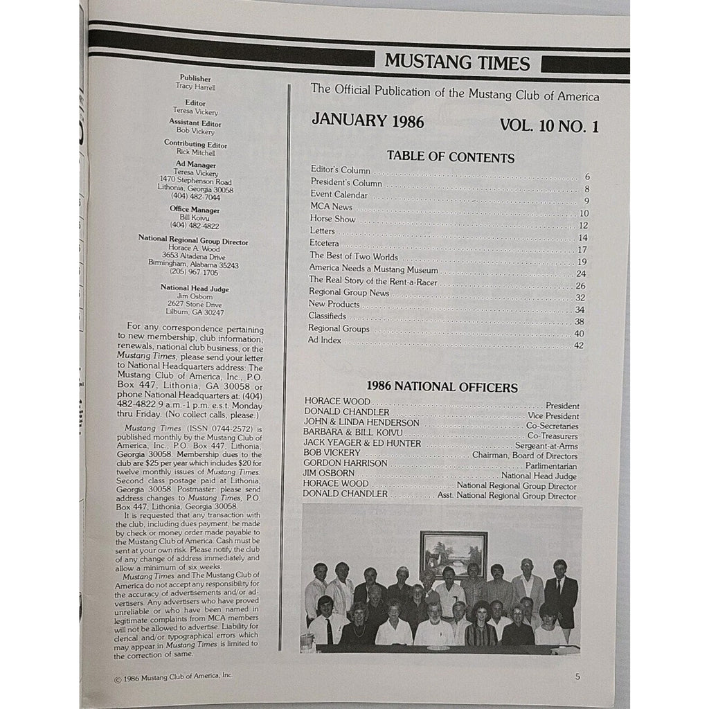 Mustang Times 1986 January Magazine