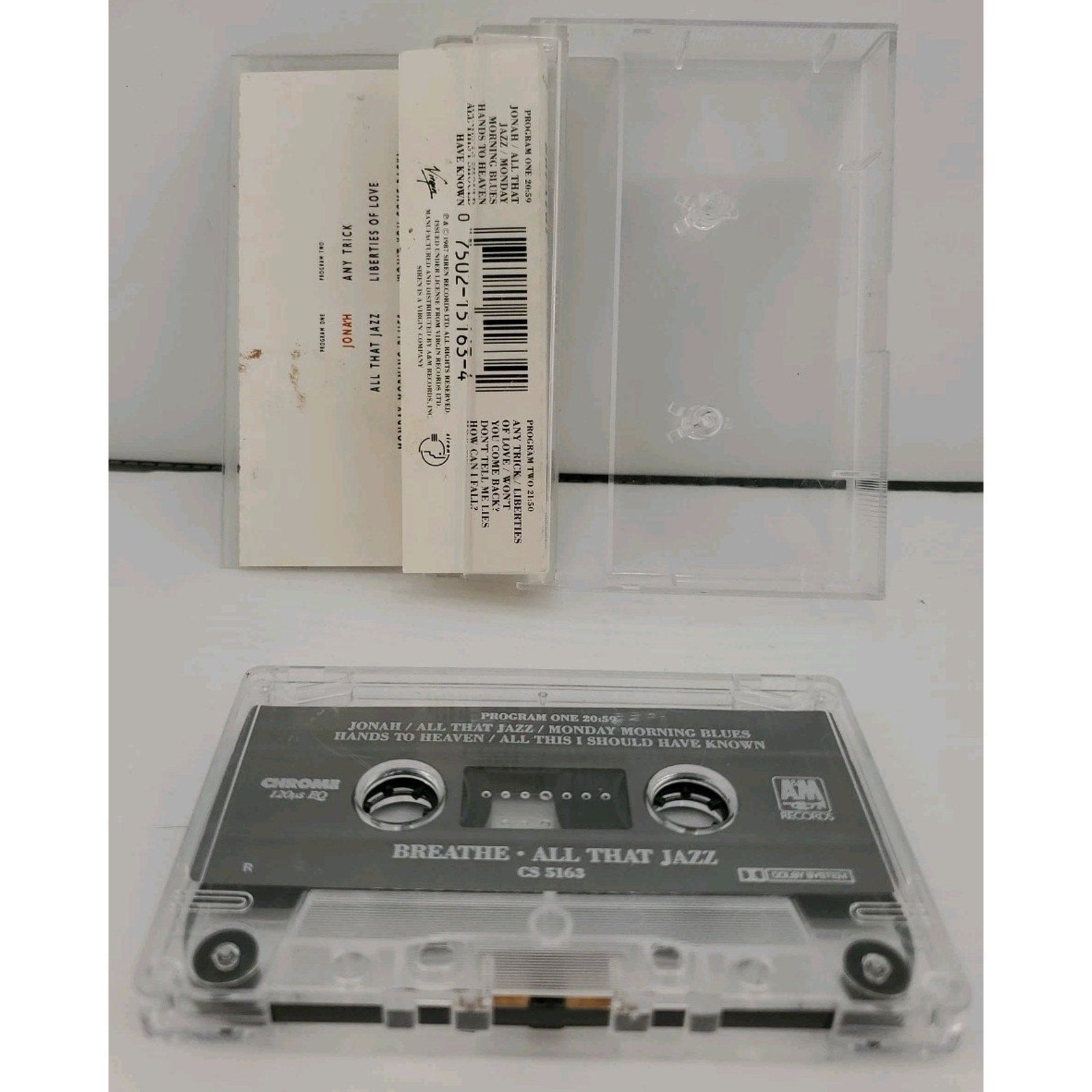 All That Jazz by Breathe (2 - UK) (Cassette, 1988, A&M (USA)) - Clear Tape