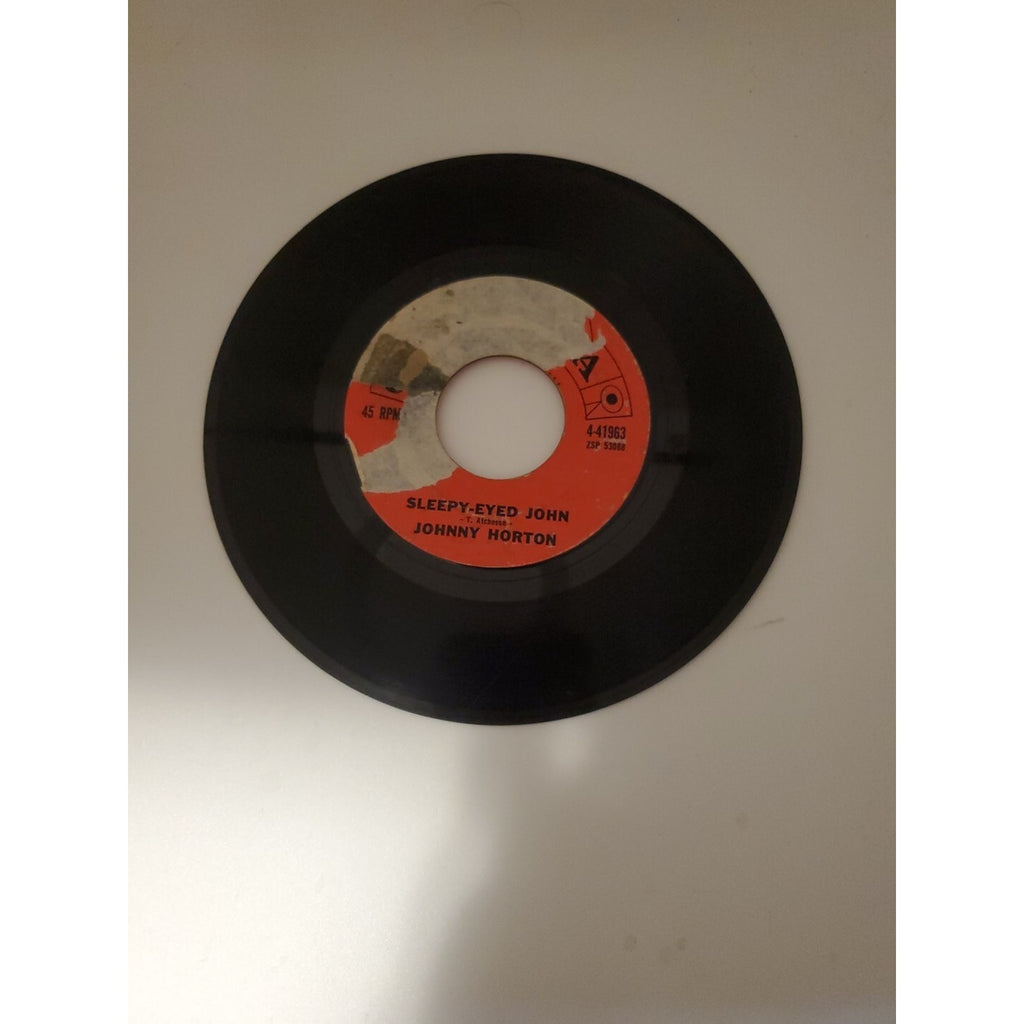 45 RPM Record Johnny Horton Sleepy-Eyed John/They'll Never Take Her Love From Me