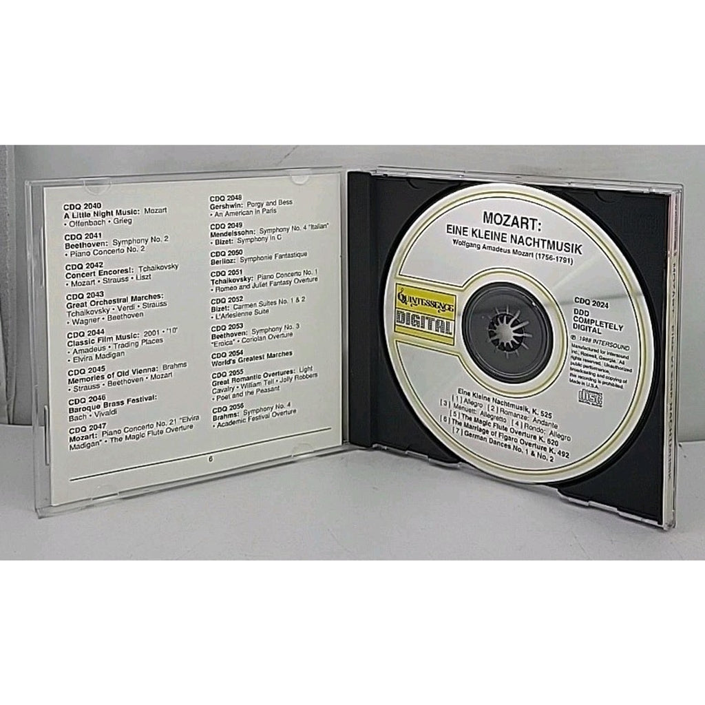 CD Wolfgang Amadeus Mozart Eine Kleine Nachtmusik Overtures 7 Tracks 1990