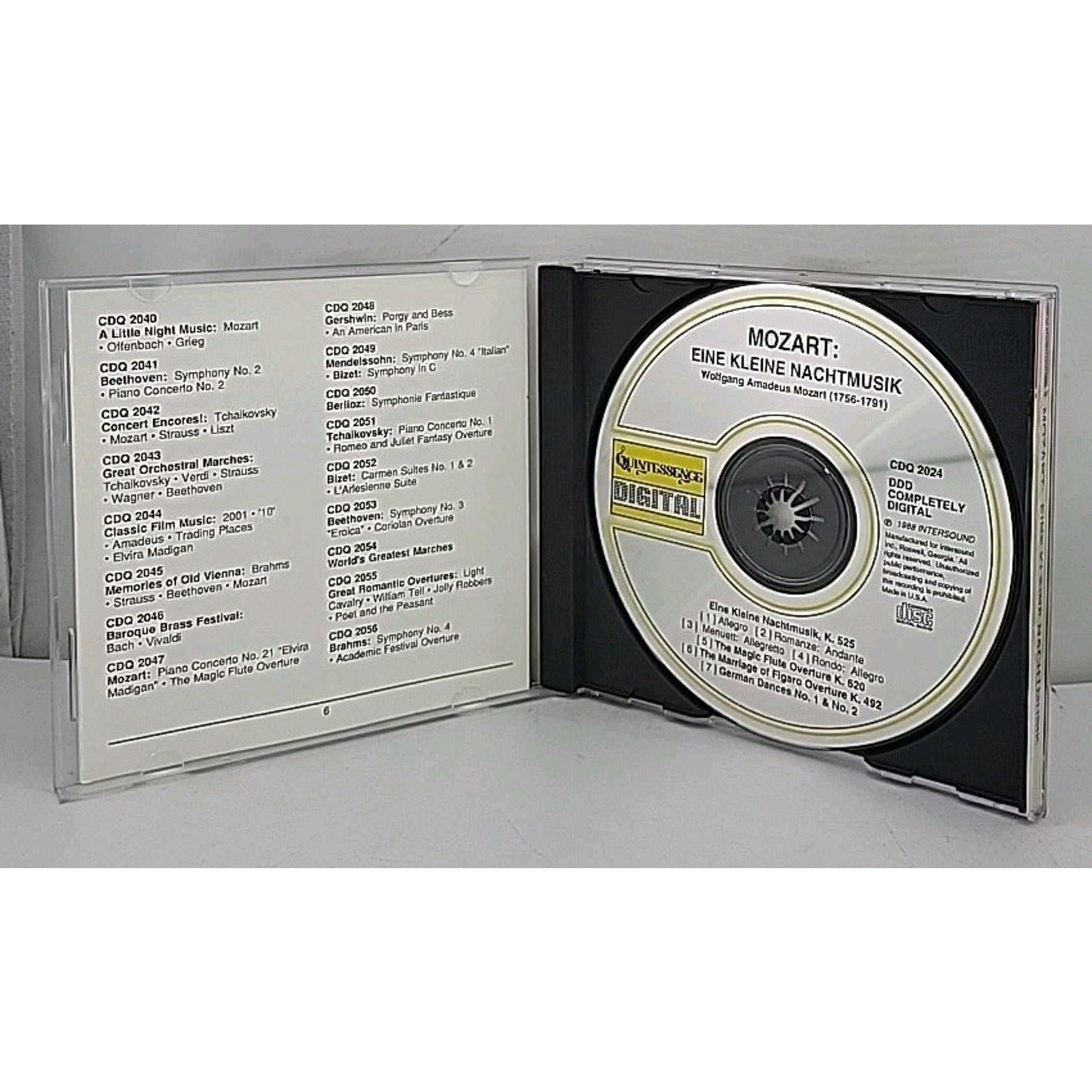 CD Wolfgang Amadeus Mozart Eine Kleine Nachtmusik Overtures 7 Tracks 1990