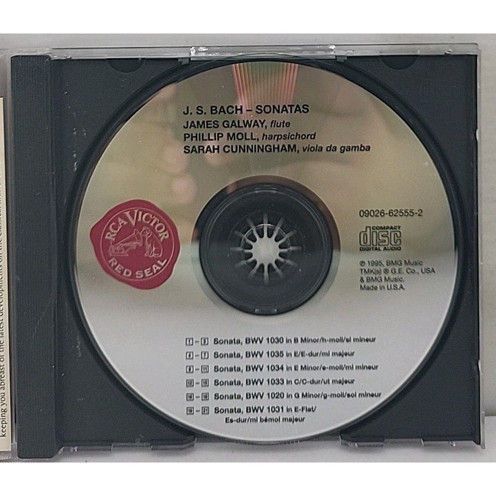 Bach Sonatas by Bach / Galway / moll / Cunningham (CD, 1995)
