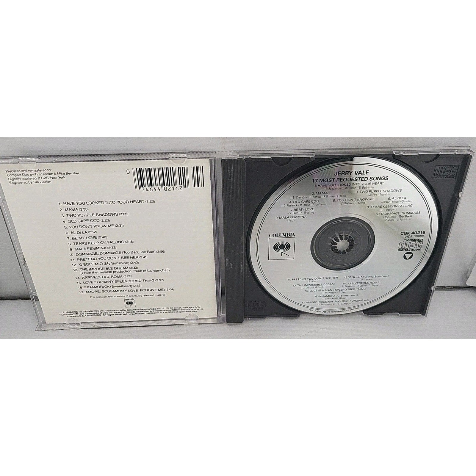 17 Most Requested Songs by Vale, Jerry (CD, 1990)