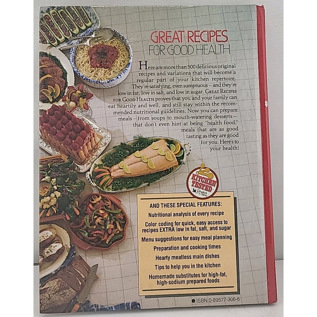 Great Recipes for Good Health by Reader's Digest Editors (1989, Hardcover)
