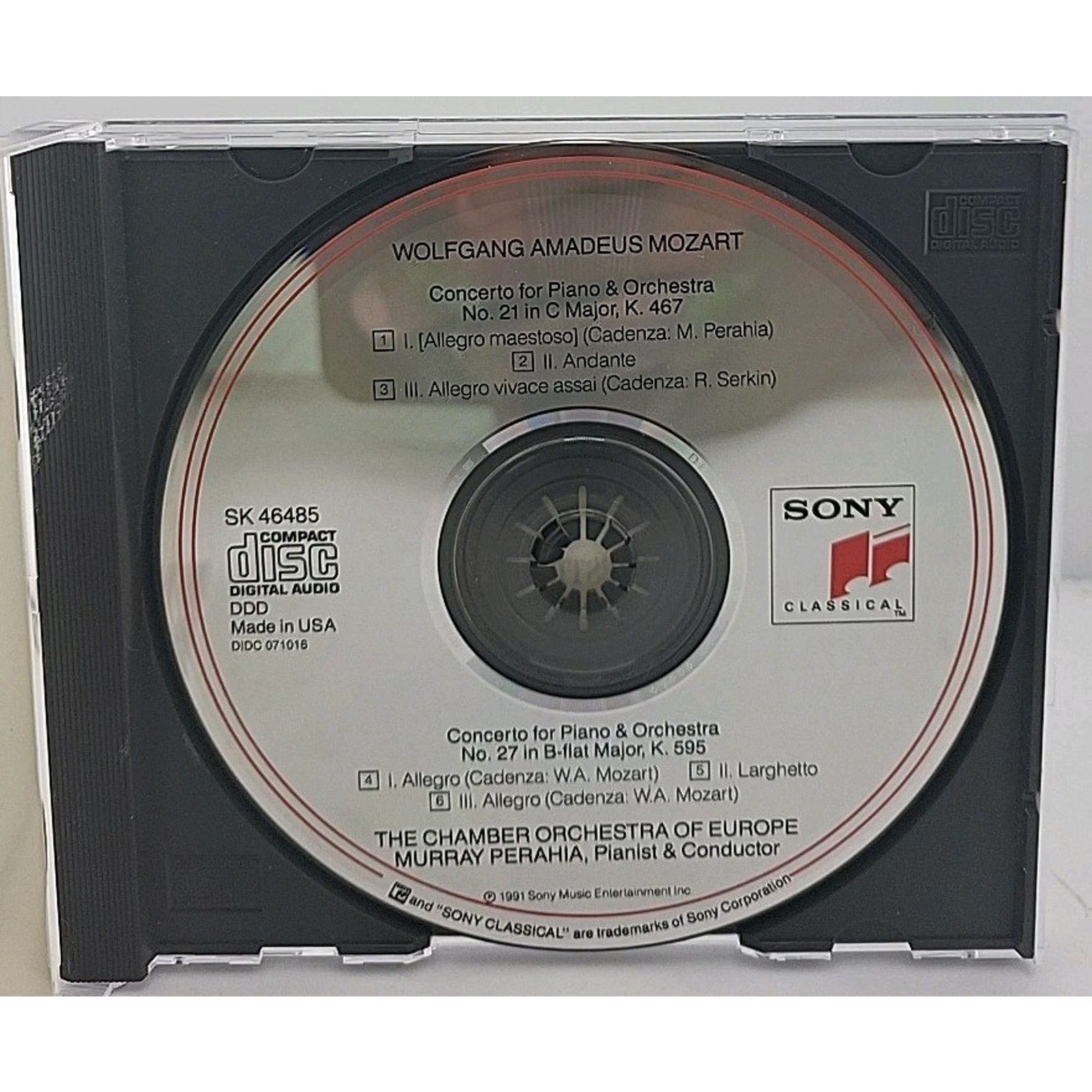 Piano Concerti 21 & 27 by Murray Perahia (CD, 1991)