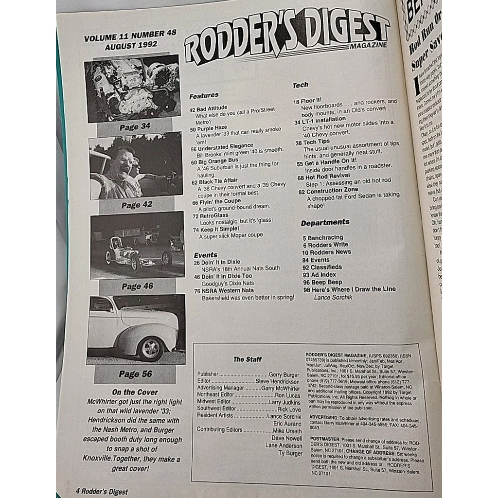 Rodder's Digest Magazine August 1992 Volume 11 Number 48