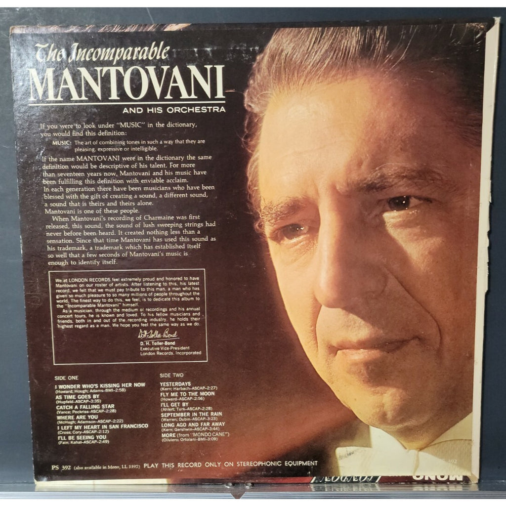 Mantovani And His Orchestra ‎– The Incomparable Mantovani (Vinyl)