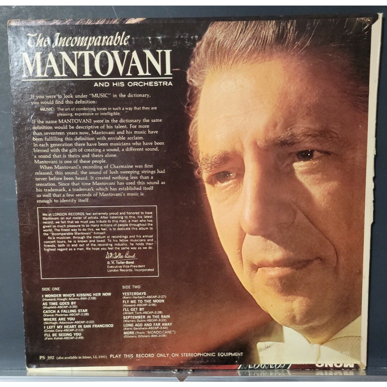 Mantovani And His Orchestra ‎– The Incomparable Mantovani (Vinyl)