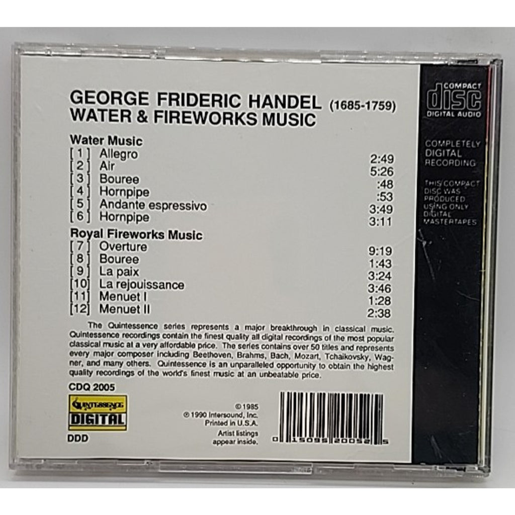Handel: Water & Fireworks Music (CD, Quintessence)
