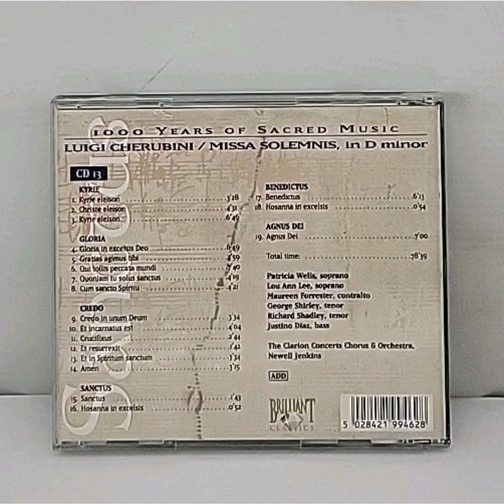 Luigi Cherubini Missa Solemnis in D Minor CD Sanctus Sacred Music