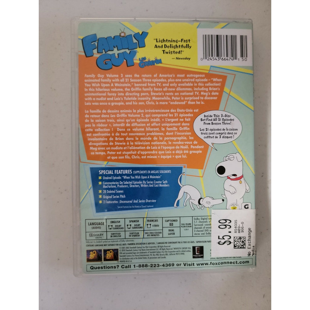 Family Guy - Volume 2: Season 3 (DVD, 2010, Canadian French)