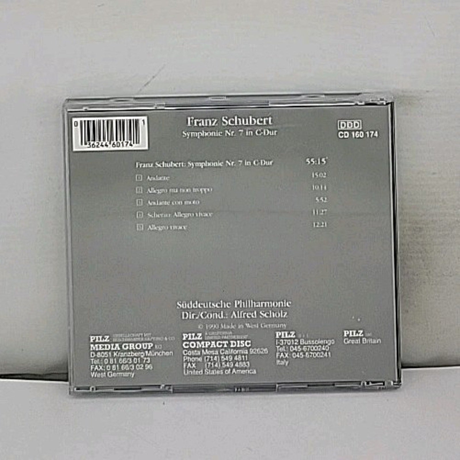 Pilz Vienna Master Series Franz Schubert Symphonie Nr 7 CD