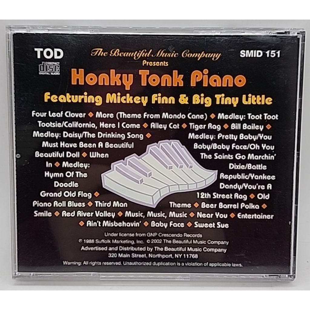 Honky Tonk Piano by Mickey Finn (Piano)/Tiny Little (CD, Oct-1991, GNP/Cresce)