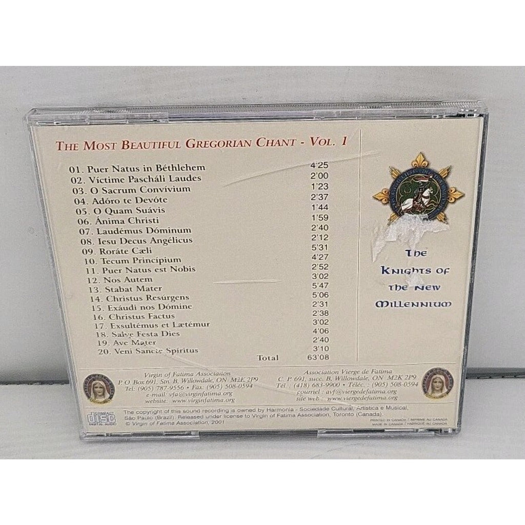 The Most Beautiful Gregorian Chant Vol. 1 CD