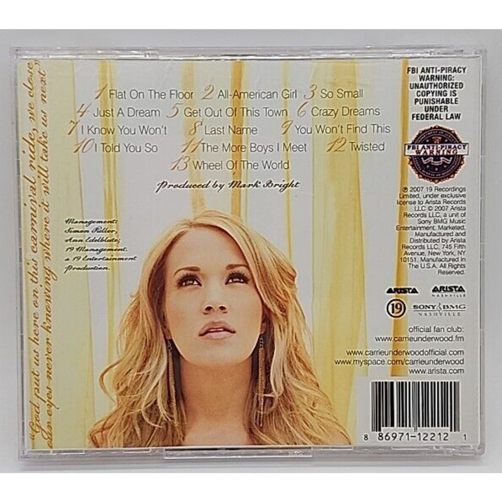 Carnival Ride by Carrie Underwood (CD, Oct-2007, 19 Recordings/Arista Nashville)