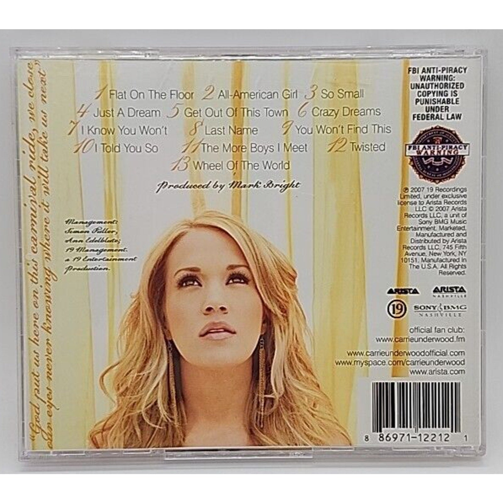 Carnival Ride by Carrie Underwood (CD, Oct-2007, 19 Recordings/Arista Nashville)