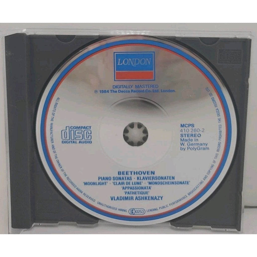 Piano Sonatas 8 Pathetique 14 Moonlight by Vladimir Ashkenazy (CD, 1990)