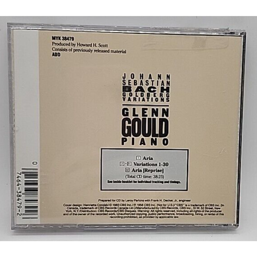 Goldberg Variations by J.S. Bach (CD, 1990)