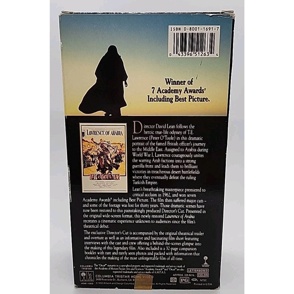 Lawrence of Arabia (VHS, 1993, 30th Anniversary Collectors Edition Widescreen)