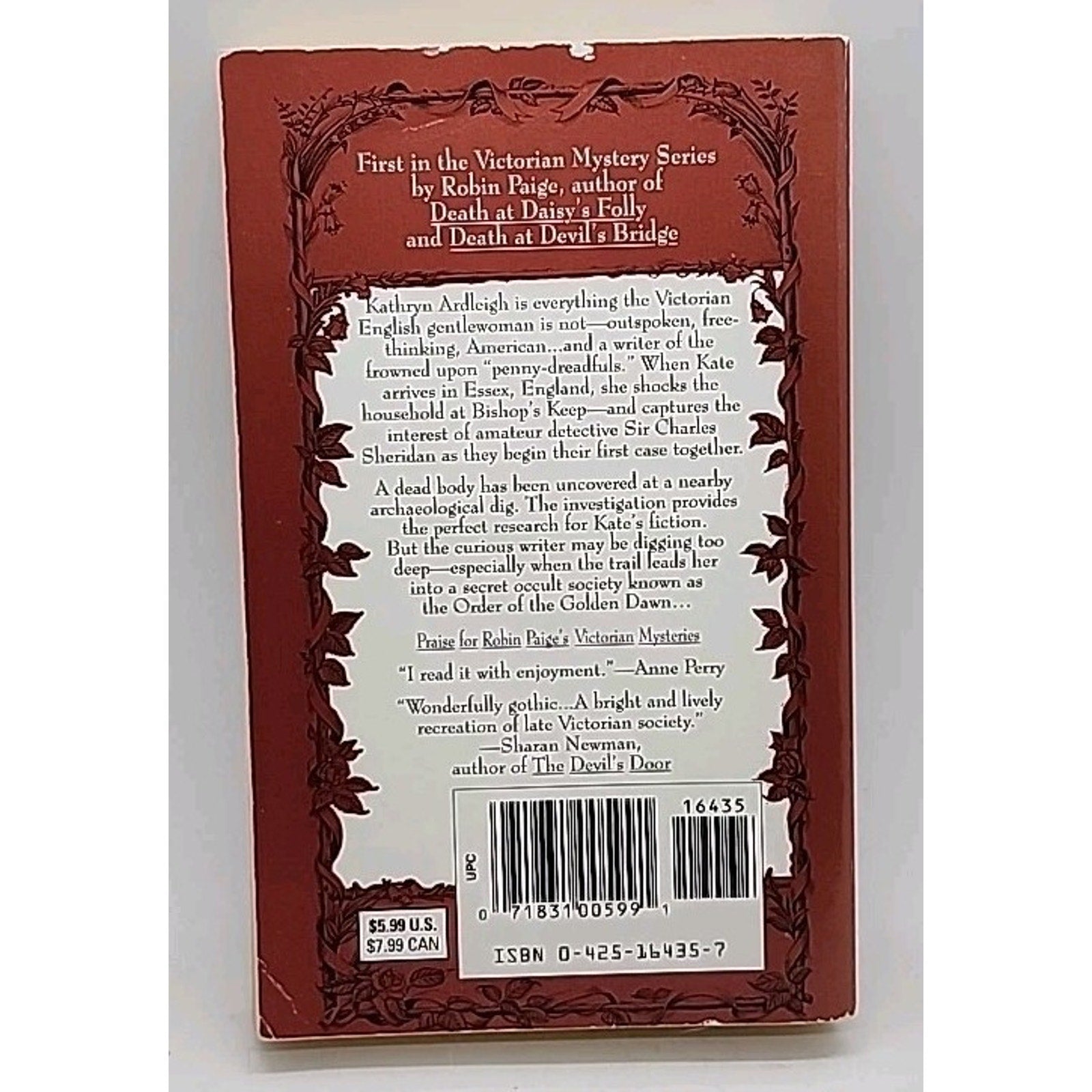 Death at Bishop's Keep by Robin Paige (1998, Uk- a Format Paperback)