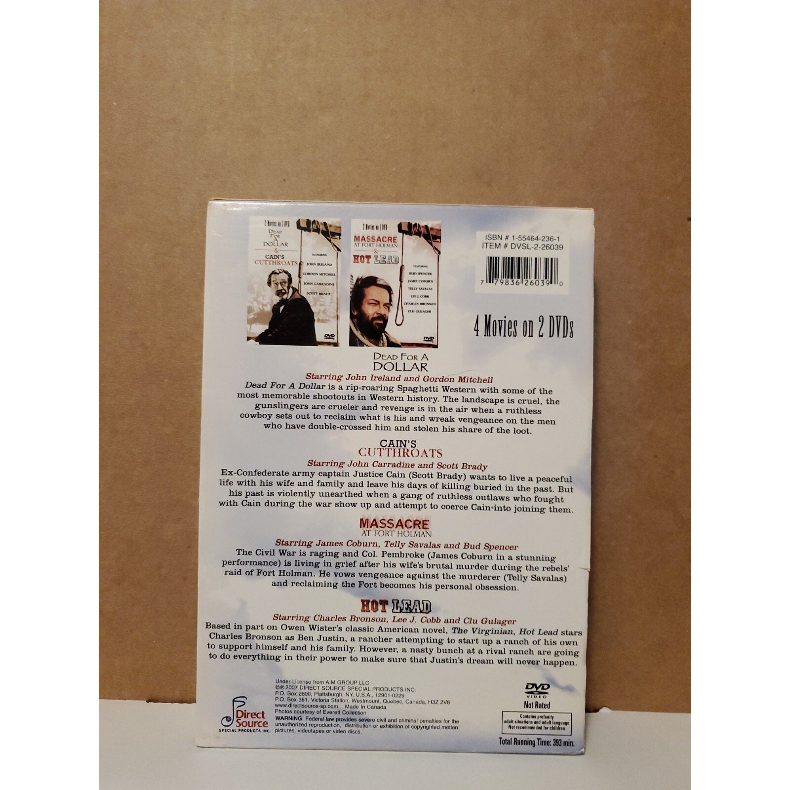 Dead For A Dollar / Cain's Cutthroats / Massacre at Fort Holman / Hot Lead DVDs