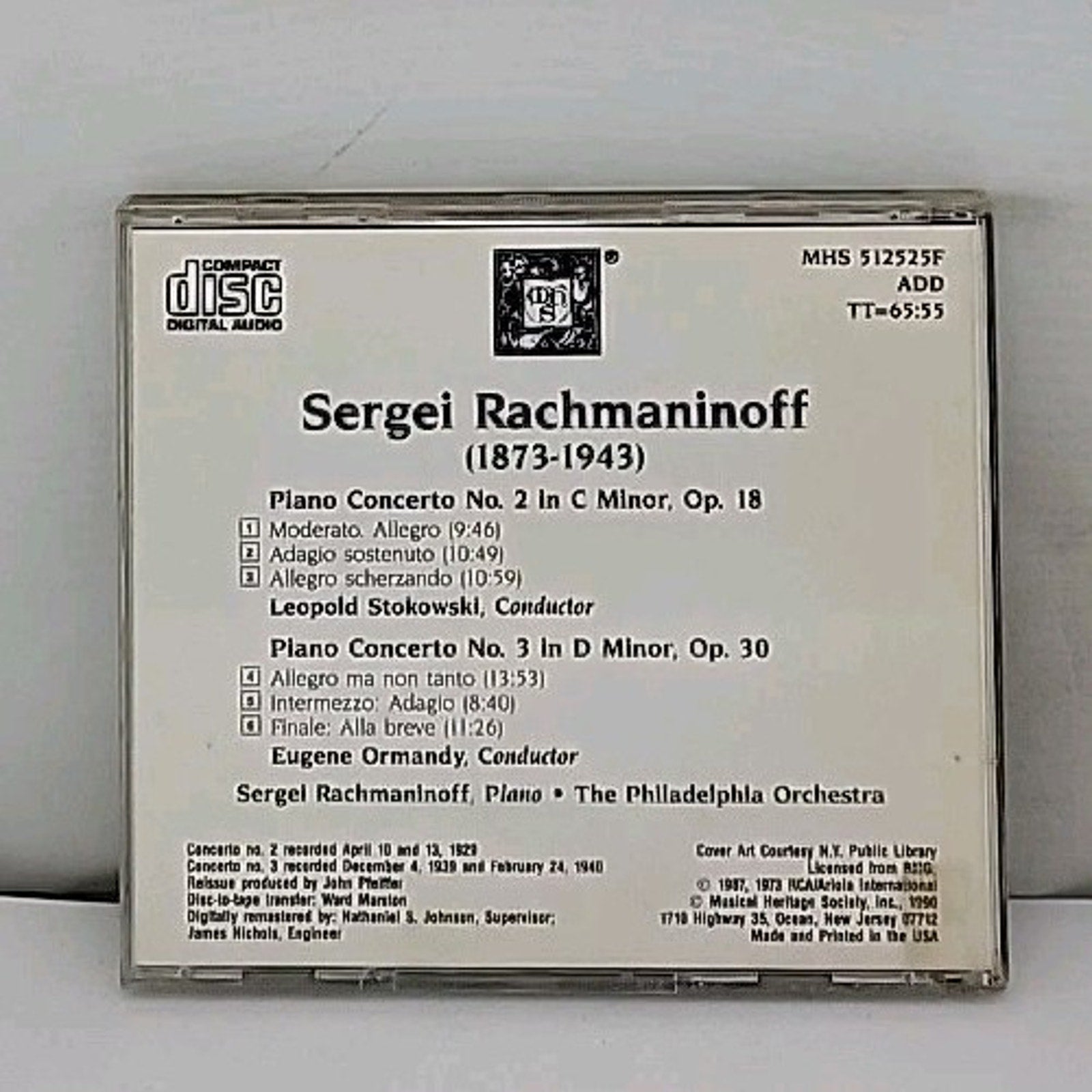 Sergei Rachmaninoff Piano Concerti Nos. 2 And 3 CD