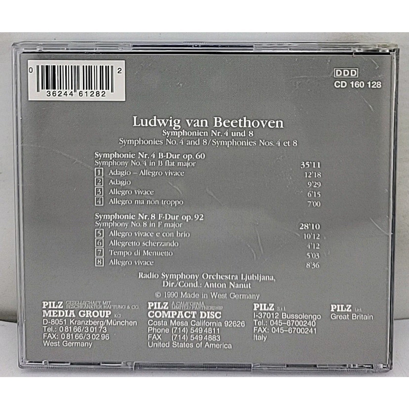 Beethoven: Symphonien Nr. 4 und Nr. 8 (Vienna Master Series) - Music CD
