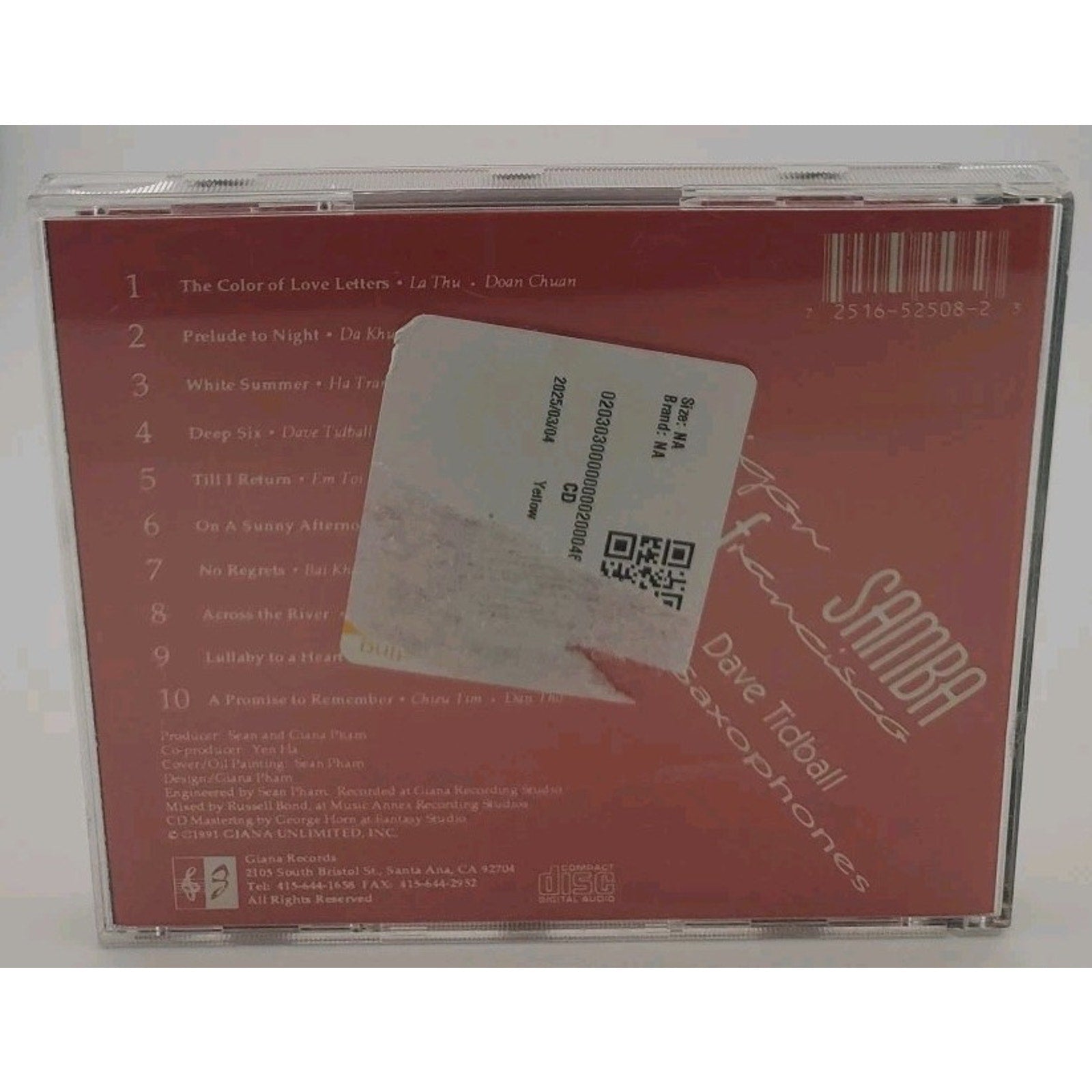 Dave Tidball Saigon San Francisco Samba Cd
